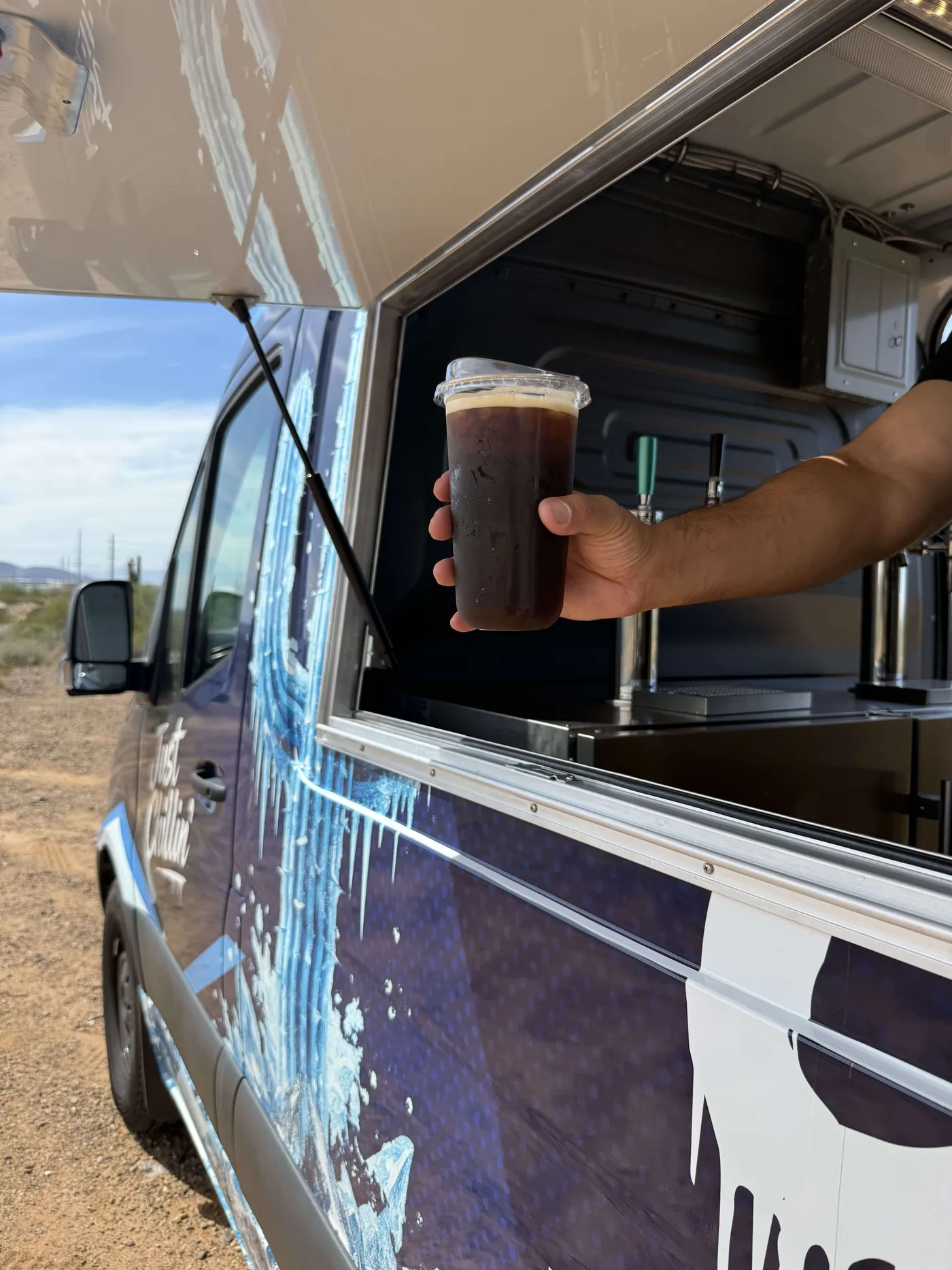 A fresh cold brew pour, ready to go